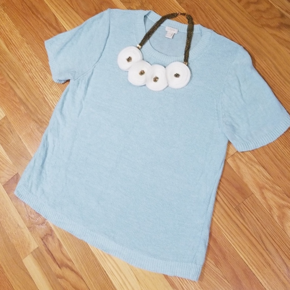 J Crew Linen Sweater Top, sz L